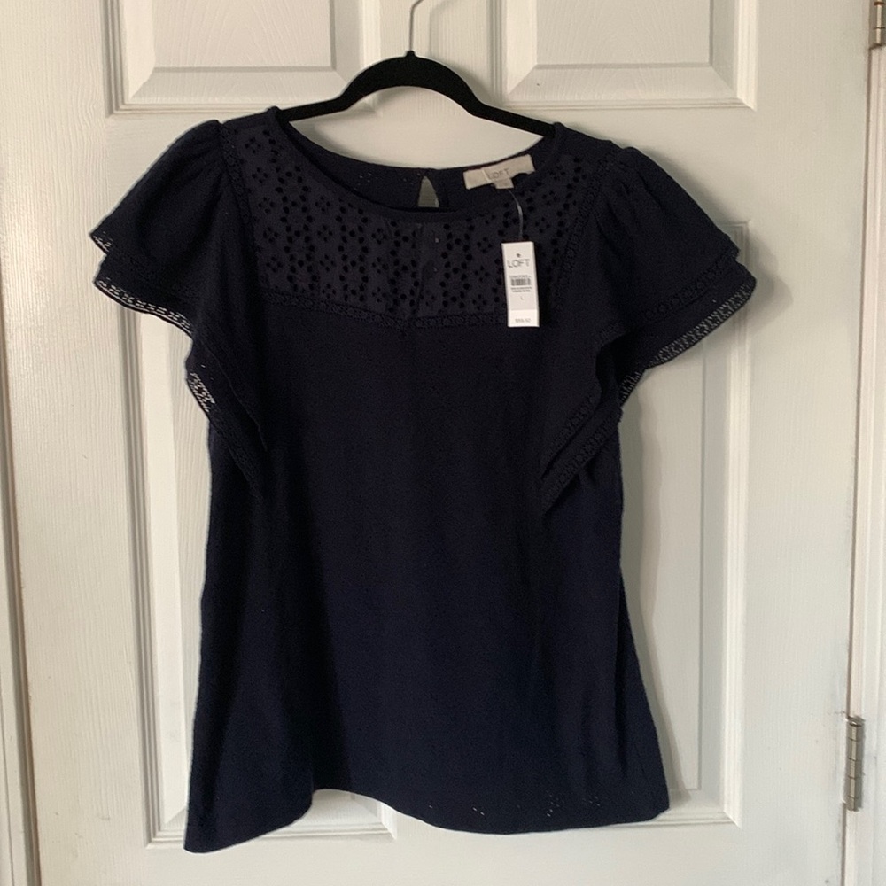 Blue short sleeve blouse